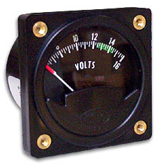 Westach 2-1/4 Square Voltmeter 6-16VDC 2A5 Non-TSO