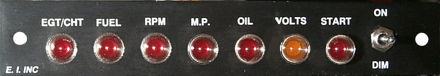 Electronics International Ap 7H Annunciator Horizontal Panel With Lights