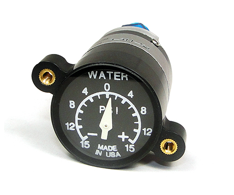 UMA 1-1/4 Mechanical Water Pressure Gauge -5 - 15 PSI Non-TSO