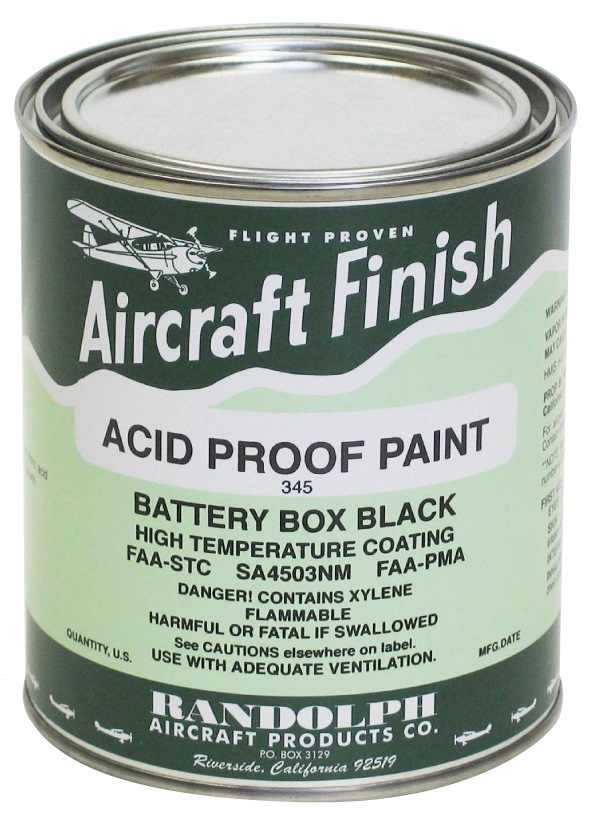 Randolph 345 Acid Proof Battery Box Black Quart