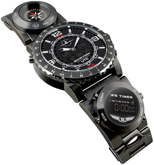 Scheyden True Aviator Steam Gauge Black Stainless