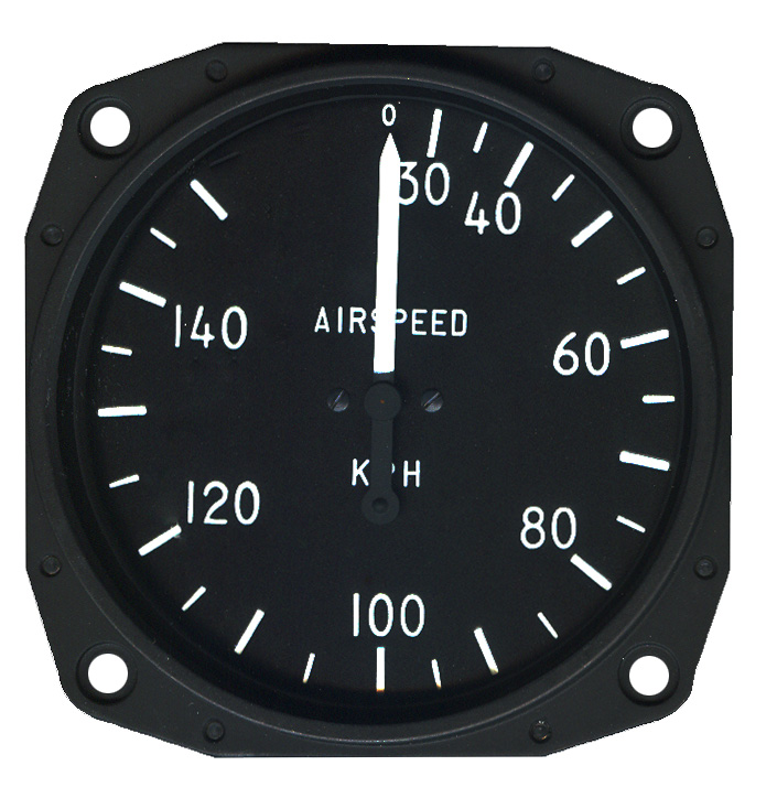 Skysports Non-TSO 3-1/8 Airspeed Indicator 30-150 KPH