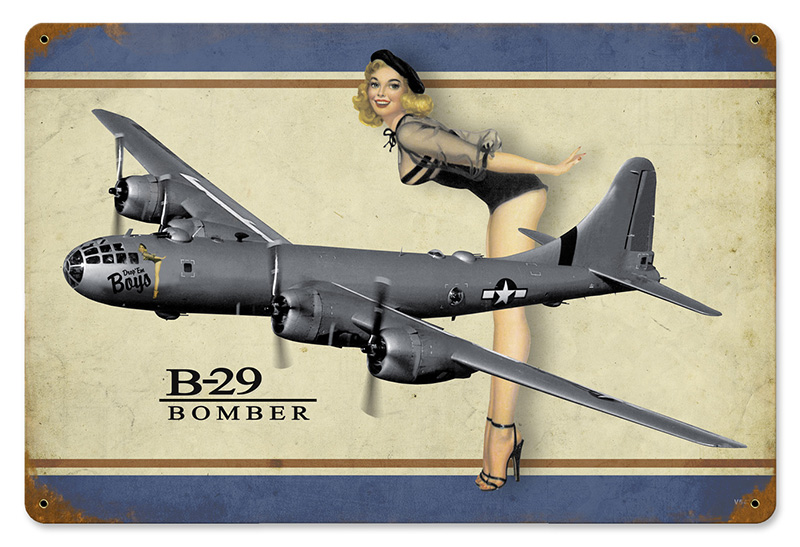 B-29 Bomber LeGS Metal Sign 18X12