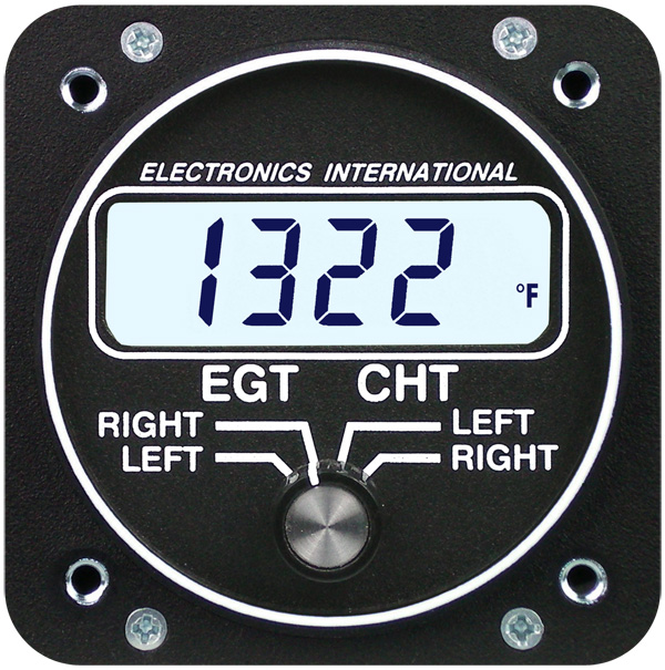 Electronics International Ec-2 Twin Engine EGT CHT One Channel 2-1/4 TSO