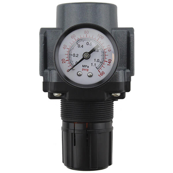 MILTON REGULATOR 3/8"NPT 220 PSI W/ 5-120 PSI GAUGE