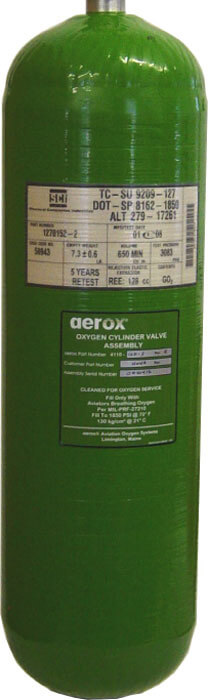 Aerox 4110-200-4 Oxygen Assembly Kevlar 115 Cubic Feet