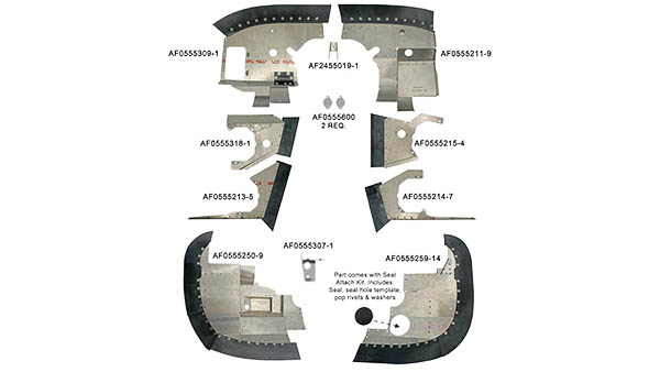 Airforms Baffle Engine Kit Bare Cowl Saver Seal C172P-BRCS