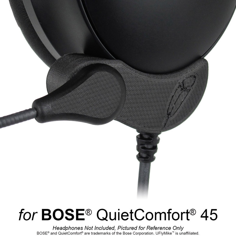 UFlyMike - Harmony Aviation Kit (Bose Quietcomfort 35 Left Side 2-Plug No Case)