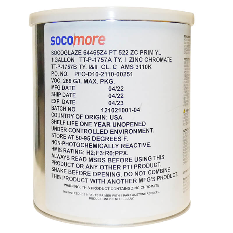 Socoglaze Yellow Zinc Chromate Gal - Expired