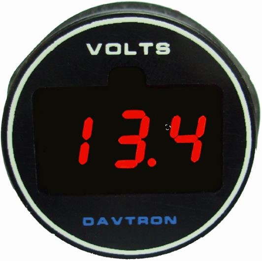 Davtron Model 451 Voltmeter/1.25 Round Mount Red Led