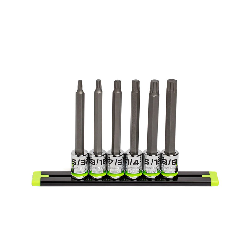 GRIPEDGE - 6-Pc 3/8 Drive Long SAE Hex Driver Set