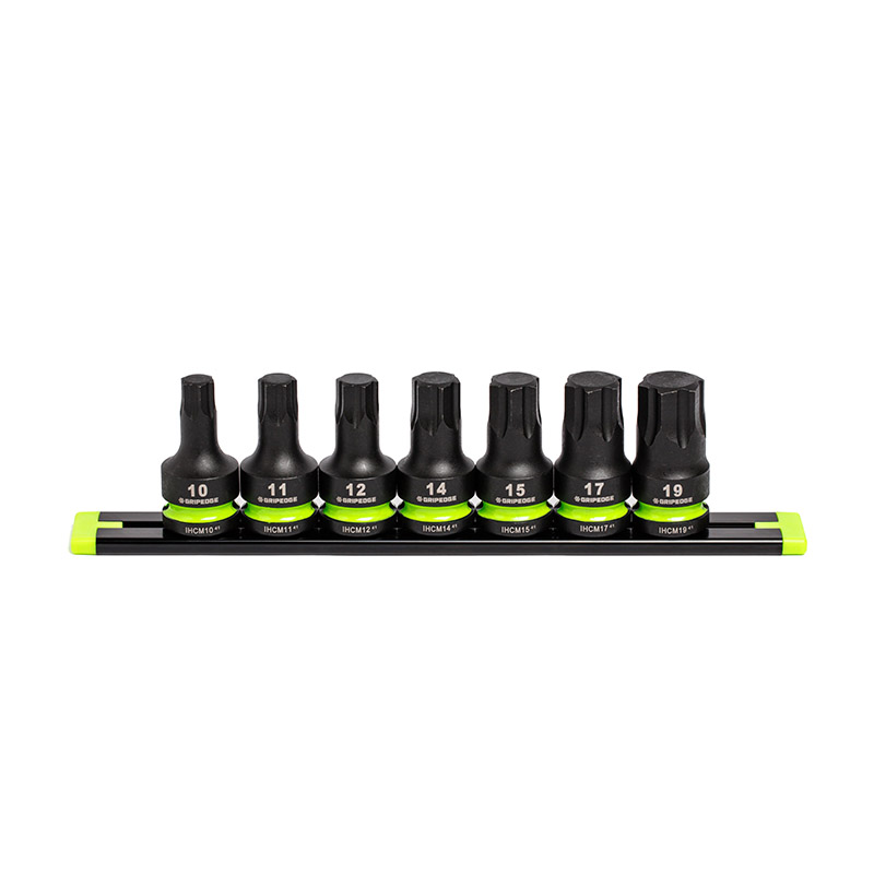 Grip Edge Tools - 7-Pc 1/2 Drive Short Metric Impact Hex Driver Set