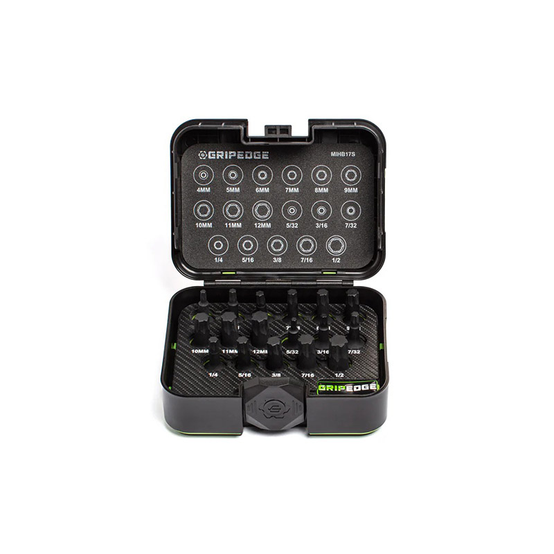 GRIPEDGE - 17-Pc Master 1/2 Dr Impact RPT Hex Driver Set