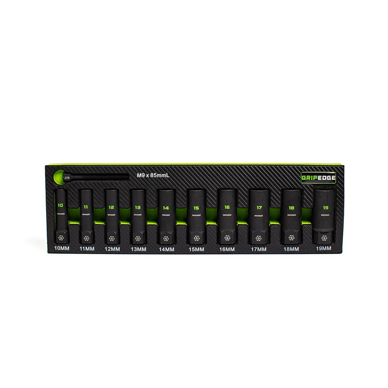 GRIPEDGE - 10-Pc 3/8 Drive Metric Deep Socket Extractor Set