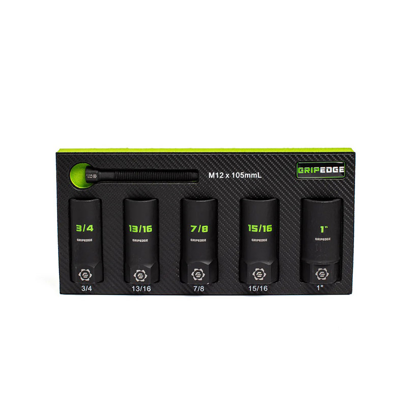 Grip Edge Tools - 5-Pc 1/2 Drive SAE Deep Socket Extractor Set