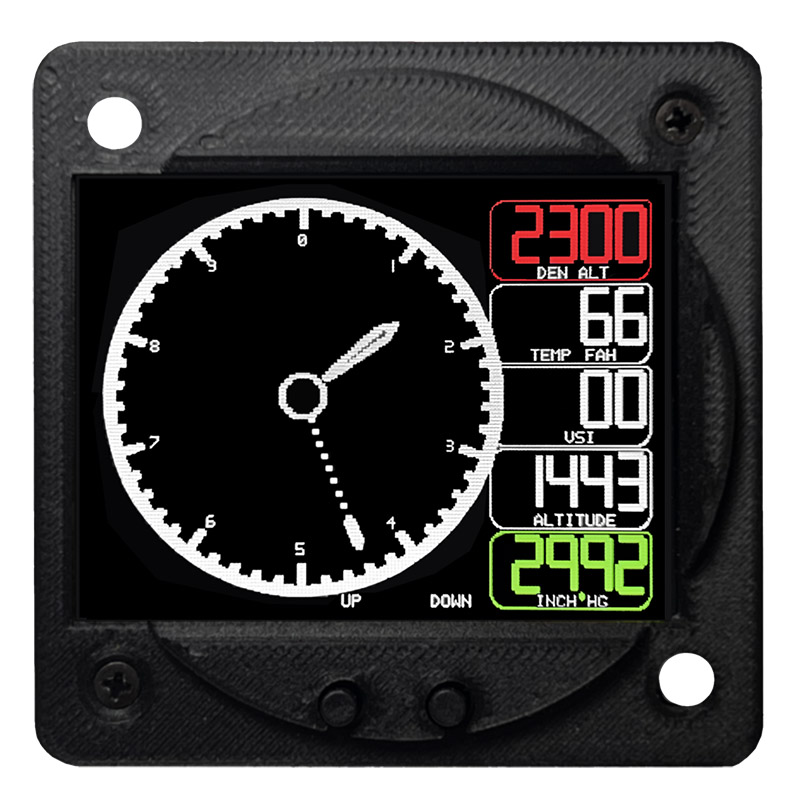 Radiant Digital Altimeter With OAT And Density Altitude 3-1/8 Bezel