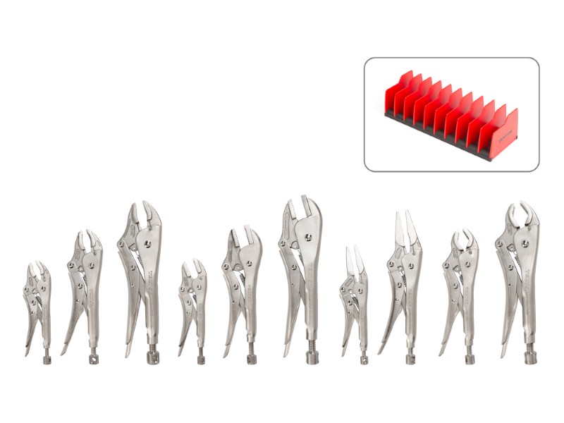 TEKTON - Locking Pliers Set With Rack (10-Piece) PLK99904