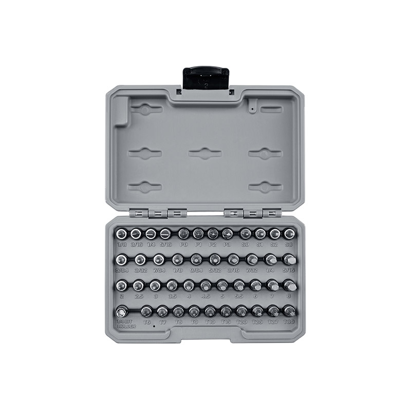 TEKTON - 1/4 Inch Drive Hex Torx Phillips Slotted Square Bit Socket Set With Case (44-Piece) SHB90302
