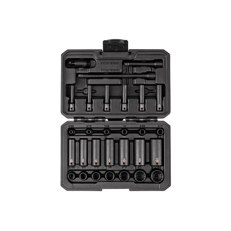 TEKTON - 1/4 Inch Drive 12-Point Impact Socket Set With Case 29-Piece (5/32-11/16 In.) SID90404