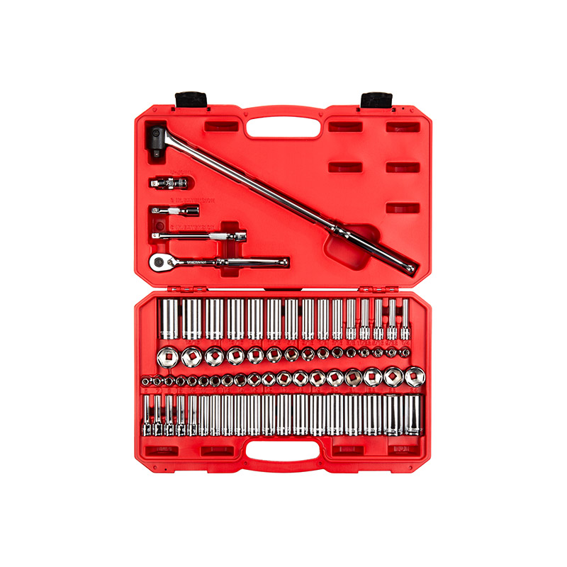 TEKTON - 3/8 Inch Drive 6-Point Socket And Ratchet Set With Case 73-Piece (1/4-1 In. 6-24 Mm) SKT15311