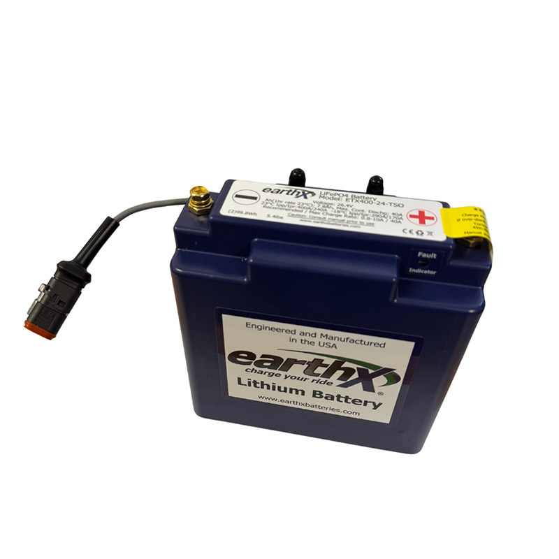 EarthX Lithium Battery Certified Aircraft 24V/7.8 AH Case E Backup Battery ETX400-24-TSO