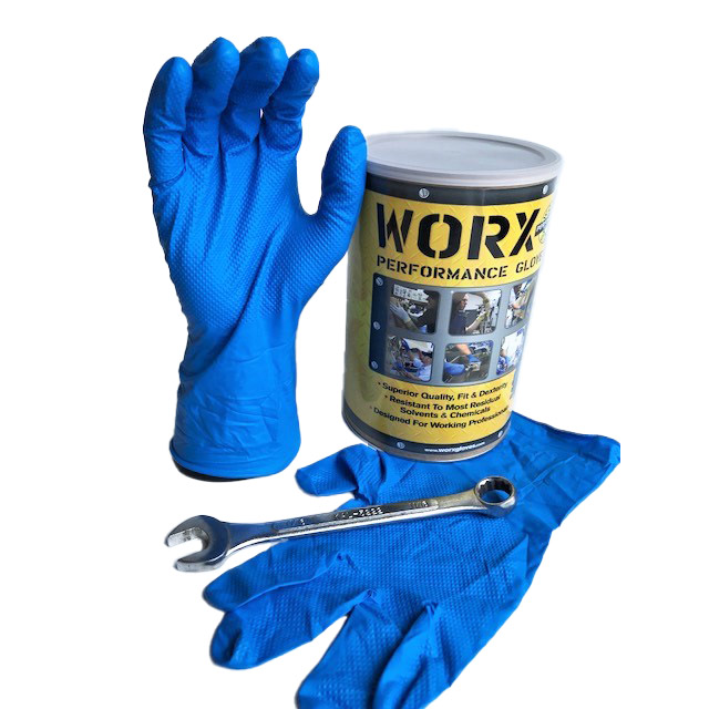 Worx 101 % Nitrile 4Mil Thick . Powder Free 100 Large