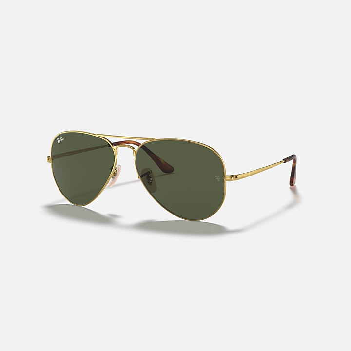 Ray-Ban Sunglasses Aviator Metal Ii Black / G-15 Green 58 mm