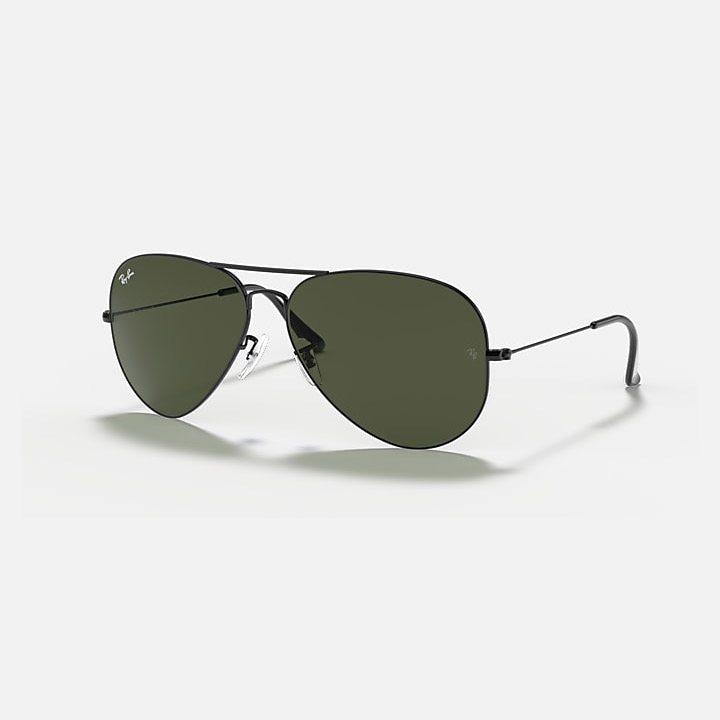 Ray-Ban Sunglasses Aviator Large Metal Ii Black / G-15 Green 62 mm