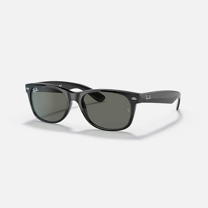 Ray-Ban Sunglasses New Wayfarer Black / G-15 Green 52 mm