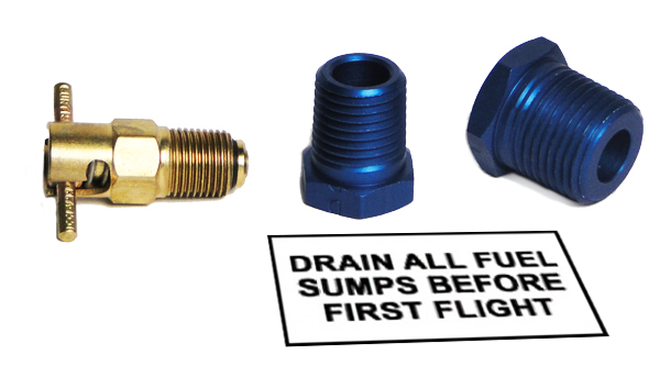 Wing Tank Fuel Drain Kit/Flush Drn
