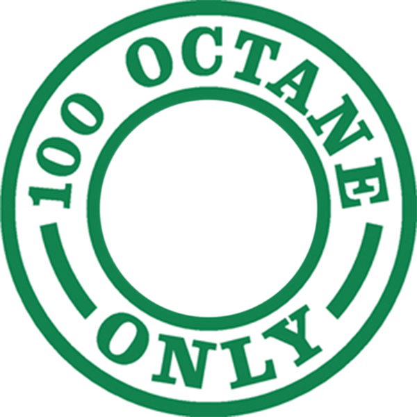 Avgas Only Placard "100 Octane"