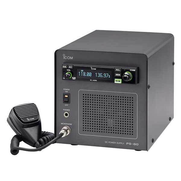 Icom Power Supply PS80 (120 VAC) - for A220/A210/A200 - Includes HM-176 and MBA-3