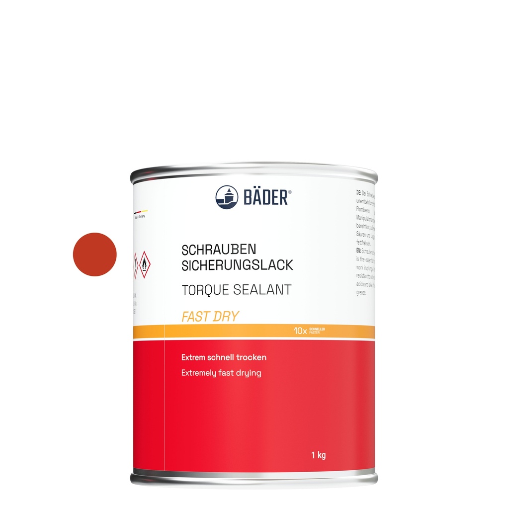 Lackfabrik Bäder Torque Sealant Fast Dry Red Can 1 kg