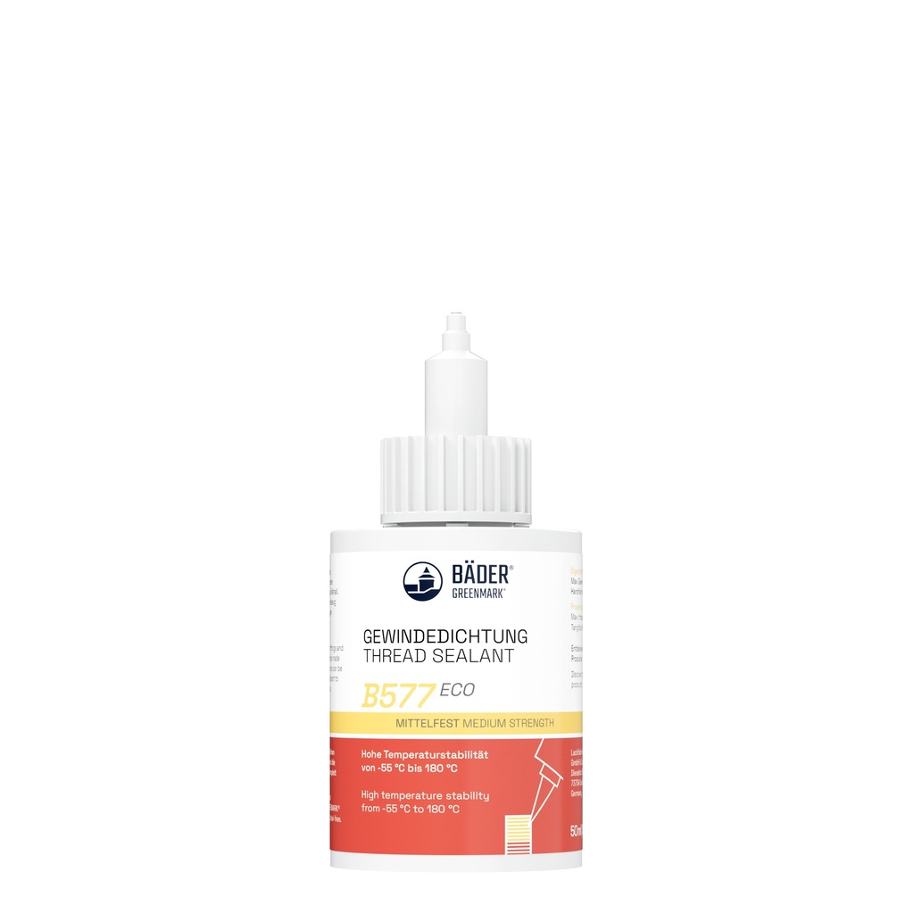 Lackfabrik Bäder Thread Sealant B577 Eco Yellow Medium strength Accordion bottle 50 ml