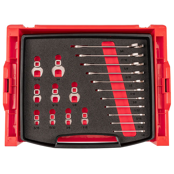 Tekton - Angle Head And Crowfoot Wrench Set With Open Top Drawer And Rack 20-Piece (1/4 - 3/4 In.)