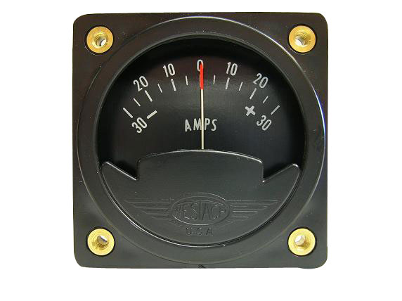 Westach 2-1/4 Square Ammeter -30-0-+30 With Shunt Non-TSO