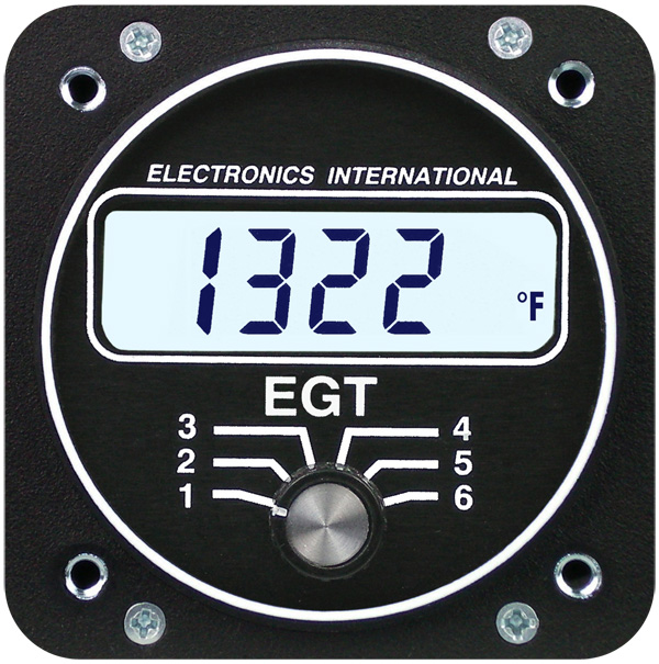 Electronics International E-6 EGT Six Channel Gauge 2-1/4 TSO