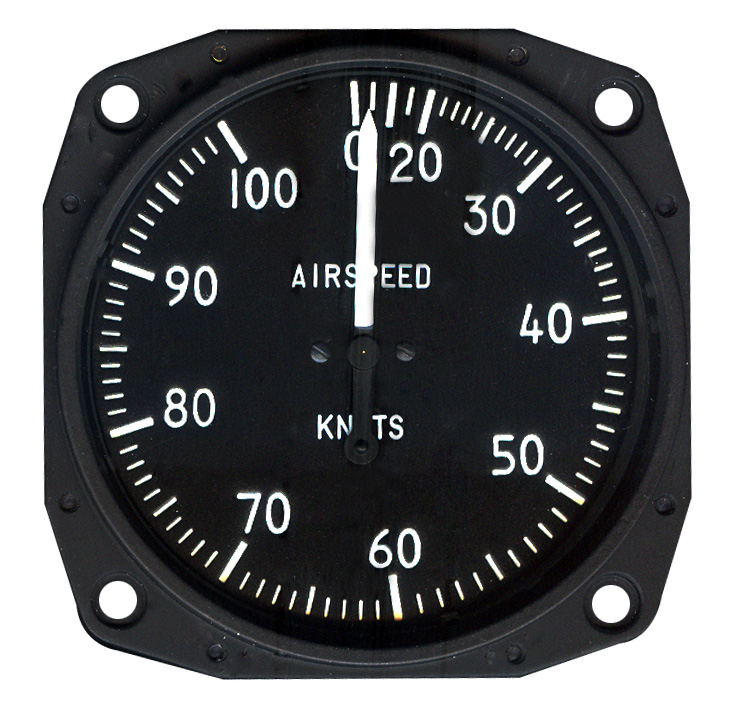 Skysports Non-TSO 3-1/8 Airspeed Indicator 20-100 Knt Dense Scale