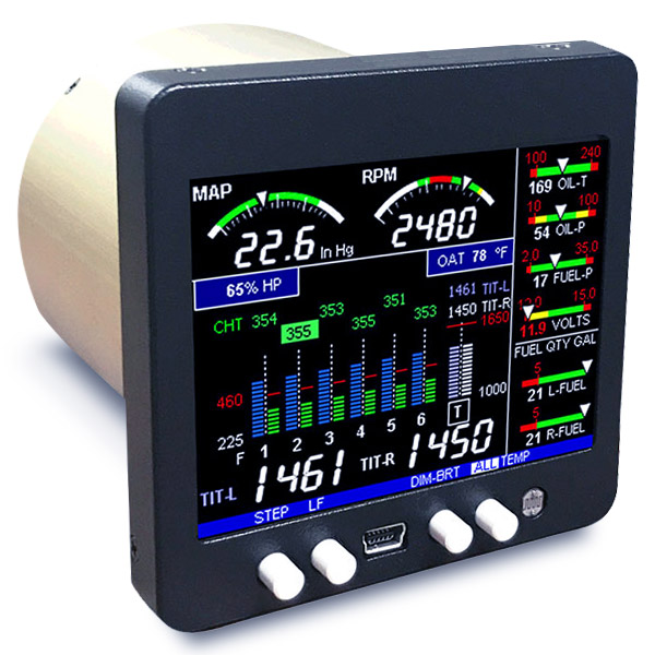 JPI 3.25 EDM 350 4 Cylinder Engine Monitor System Full Package Non-TSO EDM-350-4C