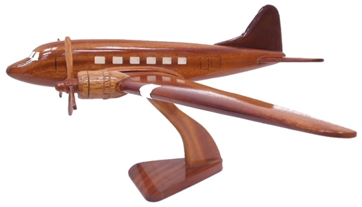 DC-3 Mahogany Wood Model Douglas DC-3 / C-47