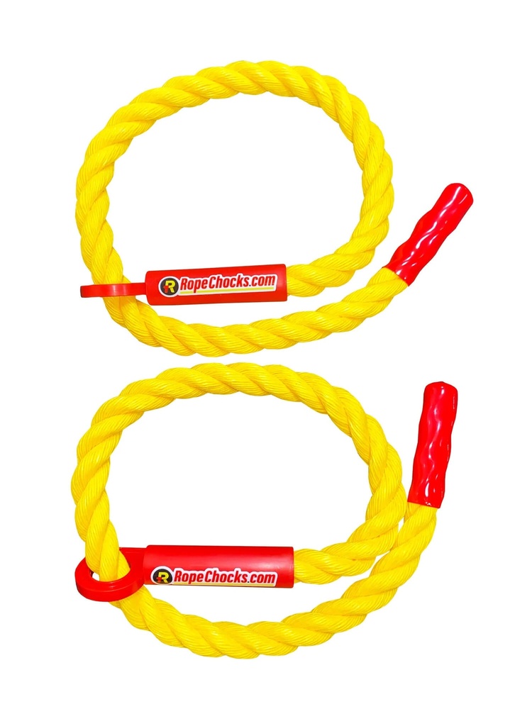 Rope Chocks Lightweight Aircraft Chocks Pair In Mesh Bag Yellow
