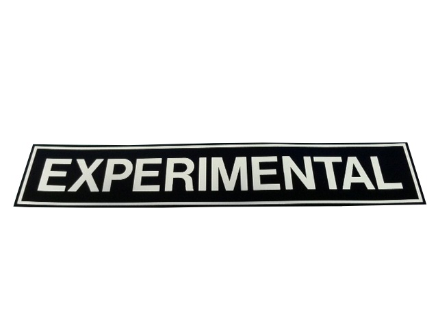 Experimental Placard 1X5 White On Blk