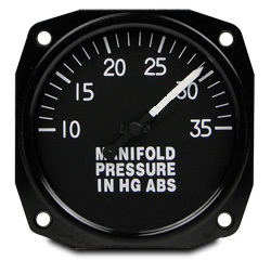 Mid-Continent Instruments and Avionics Overhauled Manifold Pressure Gauge 6111-D.22