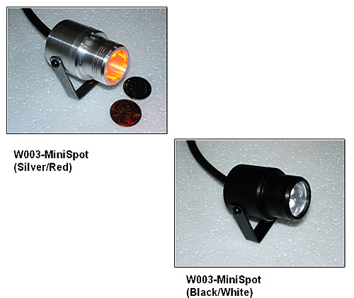 W003 Minispot 12V White LED Black Case