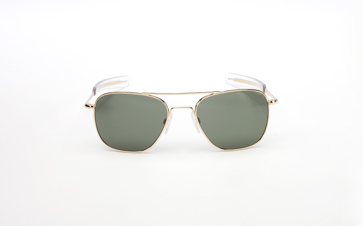 Randolph Aviator Sunglasses - 55MM Gold 23K Bayonet Temple Agx Ar Lens