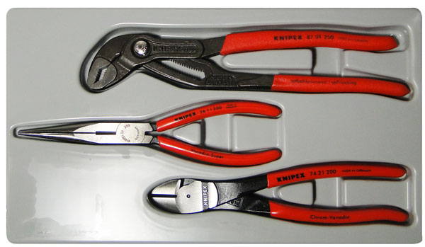 Knipex 3 Pc Universal Pliers Set With Cobra PliersSet