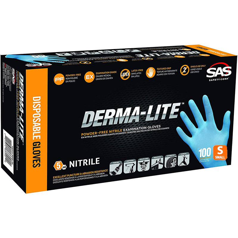 SAS 6609-20 DERMA LITE PWDR FREE NITRILE 5 MIL XL