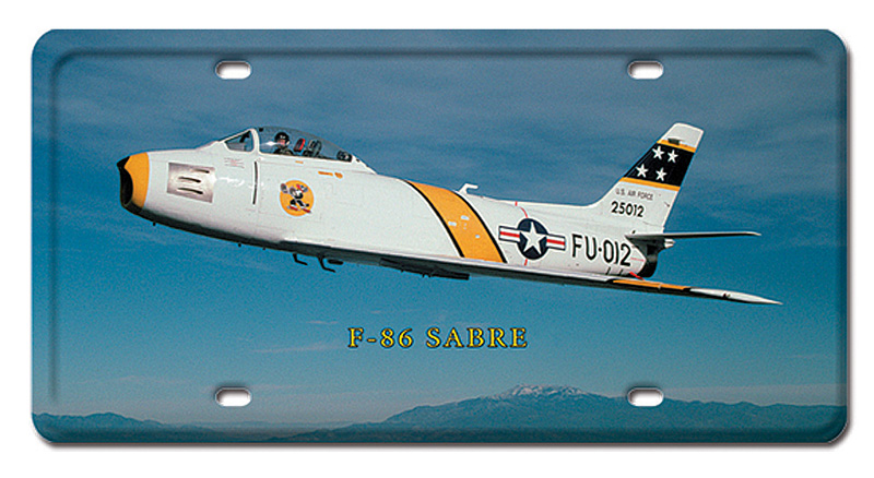 F-86 Sabre Metal License Plate 12X6