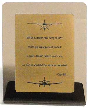 Capt Bill Dsk Plaque Hwlw