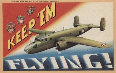 Keep Em Flying B-25 Postcard